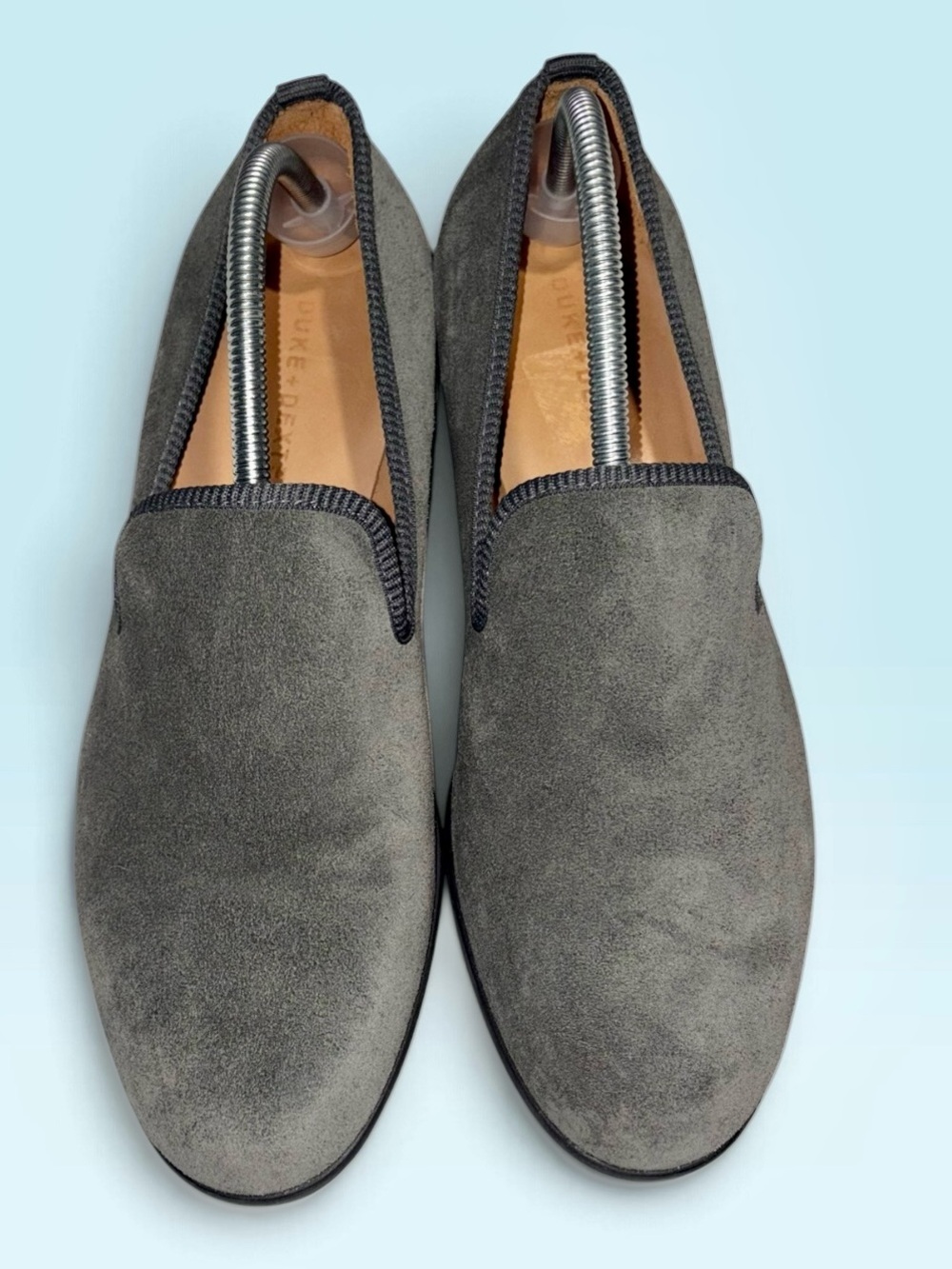 Duke + Dexter Bowery Loafers Handmade in England Wolf Grey Suede Size 10